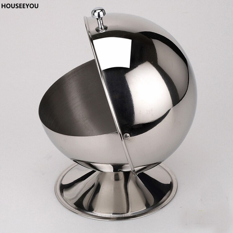 Sugar Bowl Spherical Stainless Steel Kitchen Seasoning Bottle Flip Cup Sugar Paste Monosodium Glutamate Spice Bottles