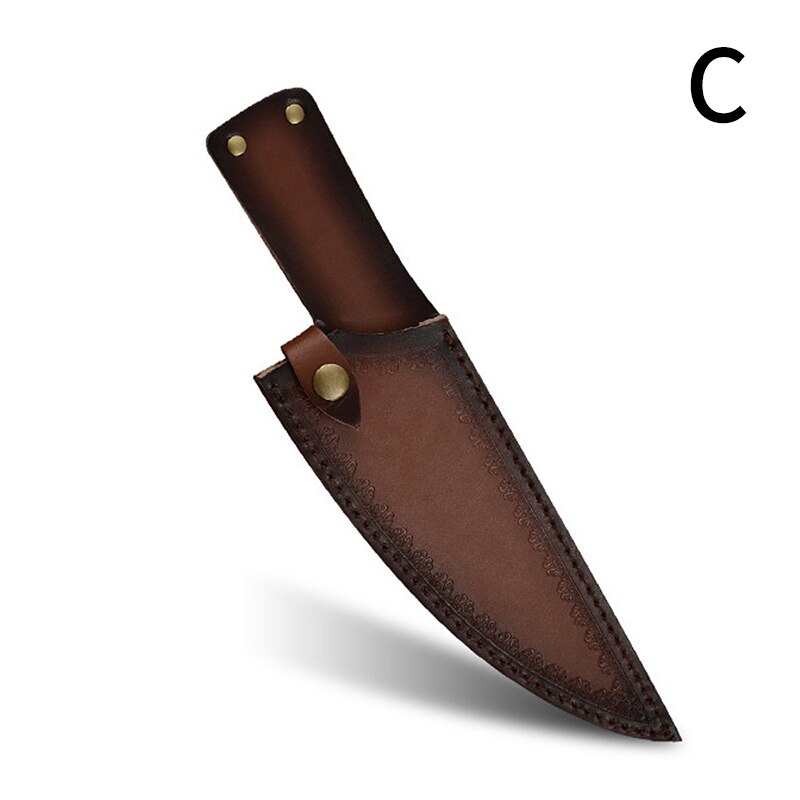 1PC Knife Sheath Cover Case Leather Scabbard Chef Knives Sheath Edge Guard Protective Covers Butcher: C