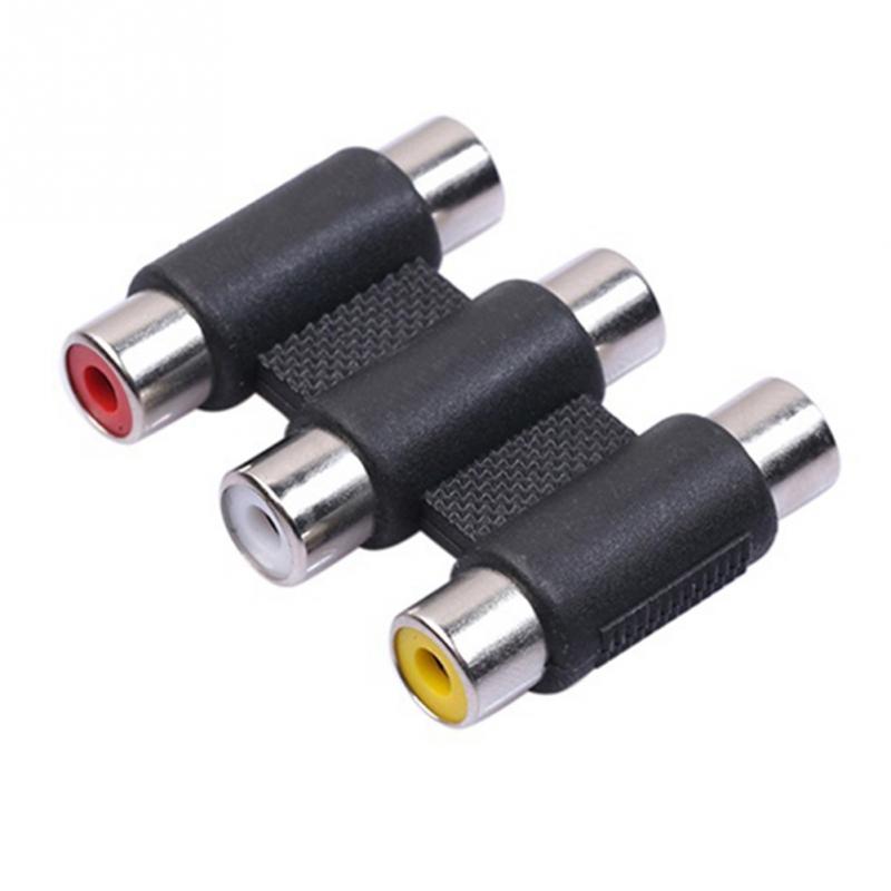 1PC 3 RCA AV Audio Video Vrouw tot Vrouw Koppeling Adapter Verlengkabel Component ERO