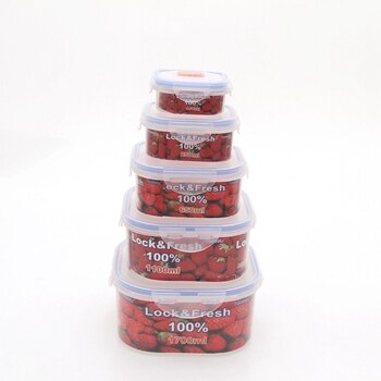 Kitchen Plastic Microwave Food Box Set Transparent Food Container Refrigerator Fresh Keeping Storage Box Portable Lunch Box: square