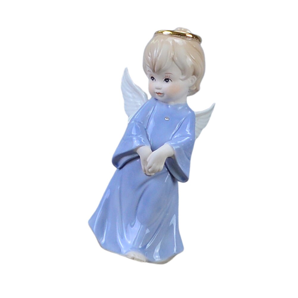 Petit ange décoratif en céramique blanc, décoration de Table de bureau, artisanat en forme de Figure: Blue