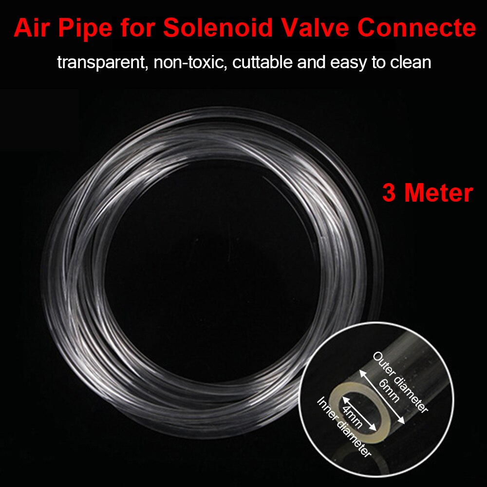 Geruisloze Aquarium Co2 Magneetventiel Regulator Dc 110 V-220 V Lage Temperatuur Co2 Aquarium Fish Tank Elektrische Magnetische valve: air pipe 3M