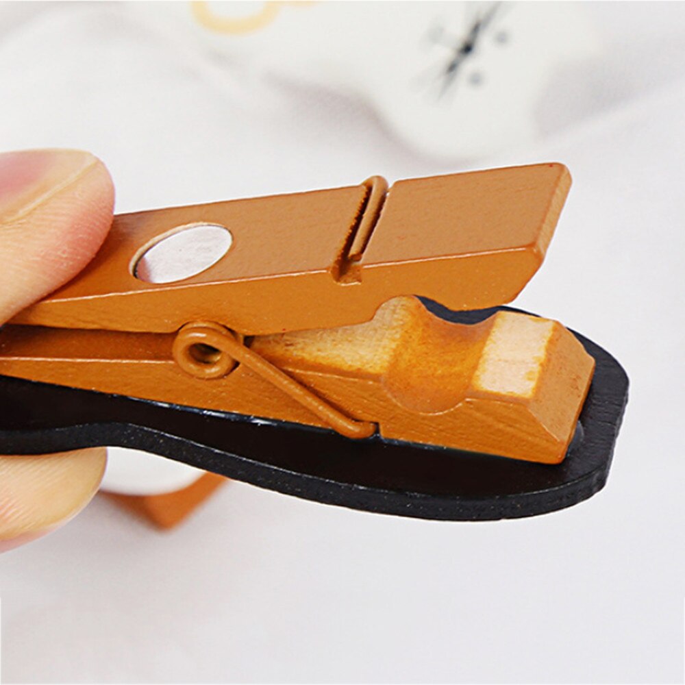 Juego de 4 unids/set de Clips de madera de gato de dibujos animados, Mini Clips de carpeta Kawaii para fotos, soporte para billetes, Clip de papel de dibujos animados, decoración del hogar