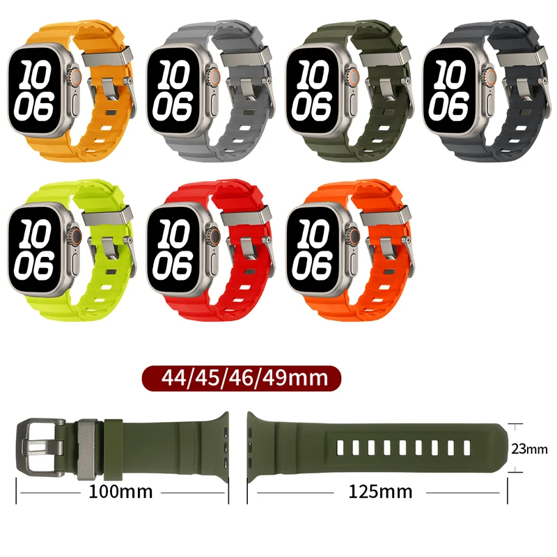 Sport siliconen band voor Apple Watch Ultra 2 10 9 8 7 6 SE 5 4 Titanium metalen armband riem voor iWatch 42 mm 44 mm 45 mm 46 mm 49 mm