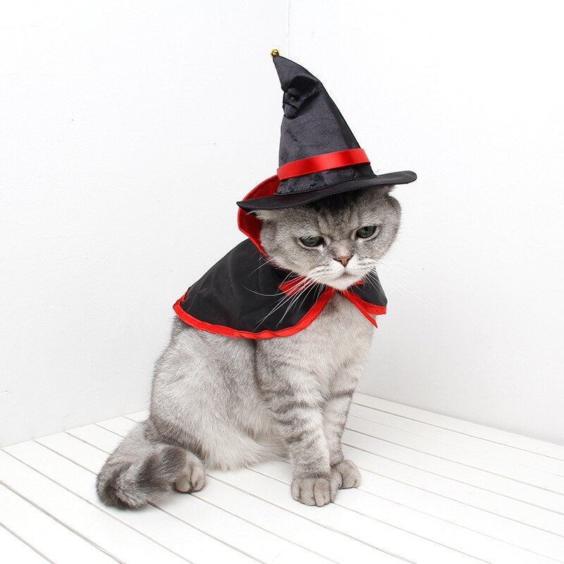 1Pc Pet Halloween Kostuums Cloack Sjaal Warm Leuke Cosplay Vampier Mantel Hoed Kawaii Cape Kleding Huisdier Hond Kat Parrot accessoires