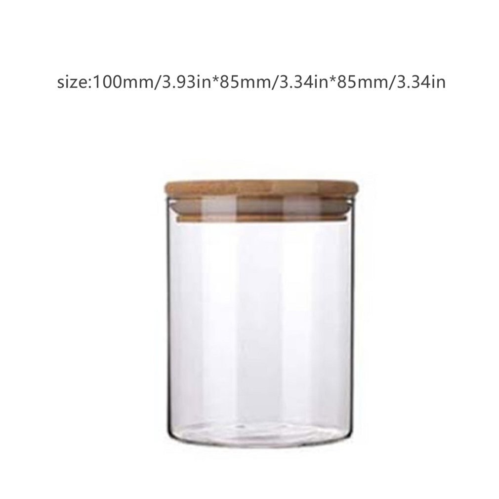 Glass Airtight Jars,Glass Food Storage Jars Containers with Bamboo Lid,Tea Cans Dried Fruit Snacks Storage Bottles: 2