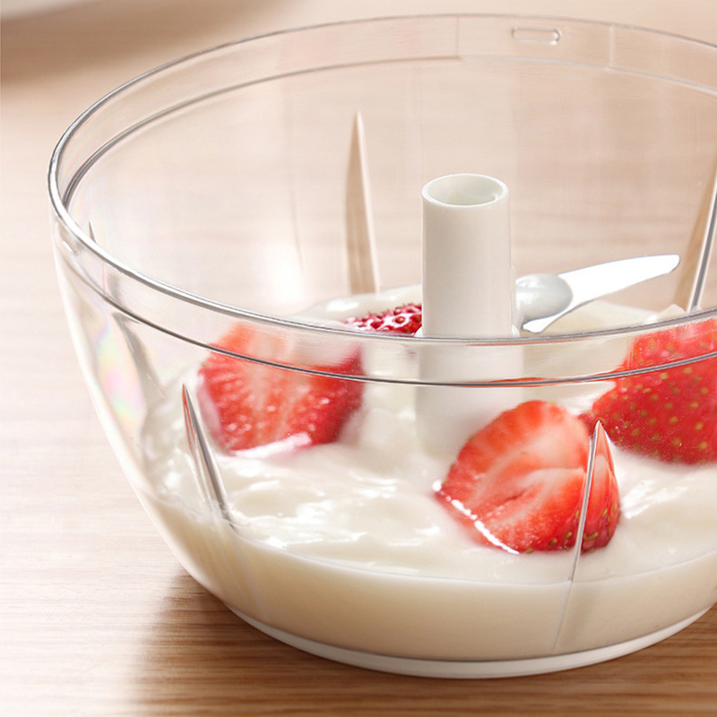 Mini Pink Food Processor 500 Ml Manual 3 Stainless Steel Blade Kitchen Meat Grinder Home