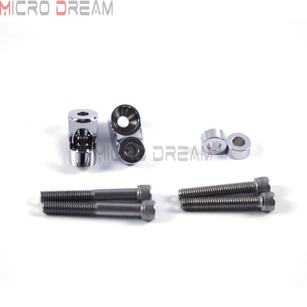 Chrome Front Turn Signal Light Relocation Kit Motorcycle 39-49mm Indicators Mount Adapter For Harley Sportster Dyna Wide Glide