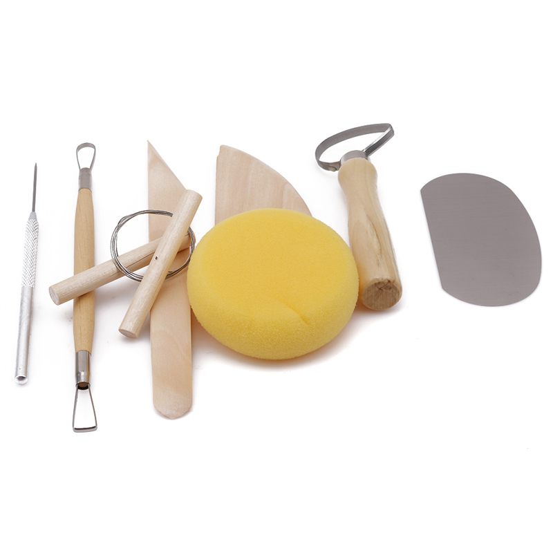 8pcs/pack Wood Sponge Ceramic Tool Pottery Tools Set Pottery Ceramics Molding Clay Tools Carving Pottery Tools