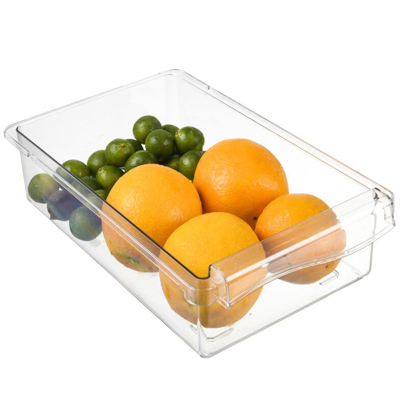 Plast opbevaringsbeholdere skuffe arrangør kasser plast boks opbevaring æg køleskab organizer skuffe gennemsigtig justerbar: Stil 4
