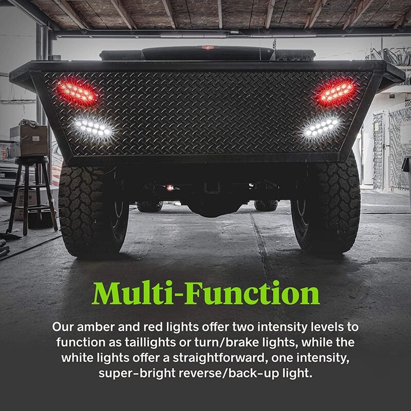 4Pc 6 Inch Amber Oval LED Trailer Tail Light Kit Marine Trailer Lights for Boat Trailer RV Trucks