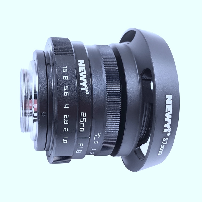 Newyi 25Mm F /1.8 Cctv Mini Lens Voor Nikon 1 Mount Mirro Camera & Hood Adapter 7 In 1 Kit