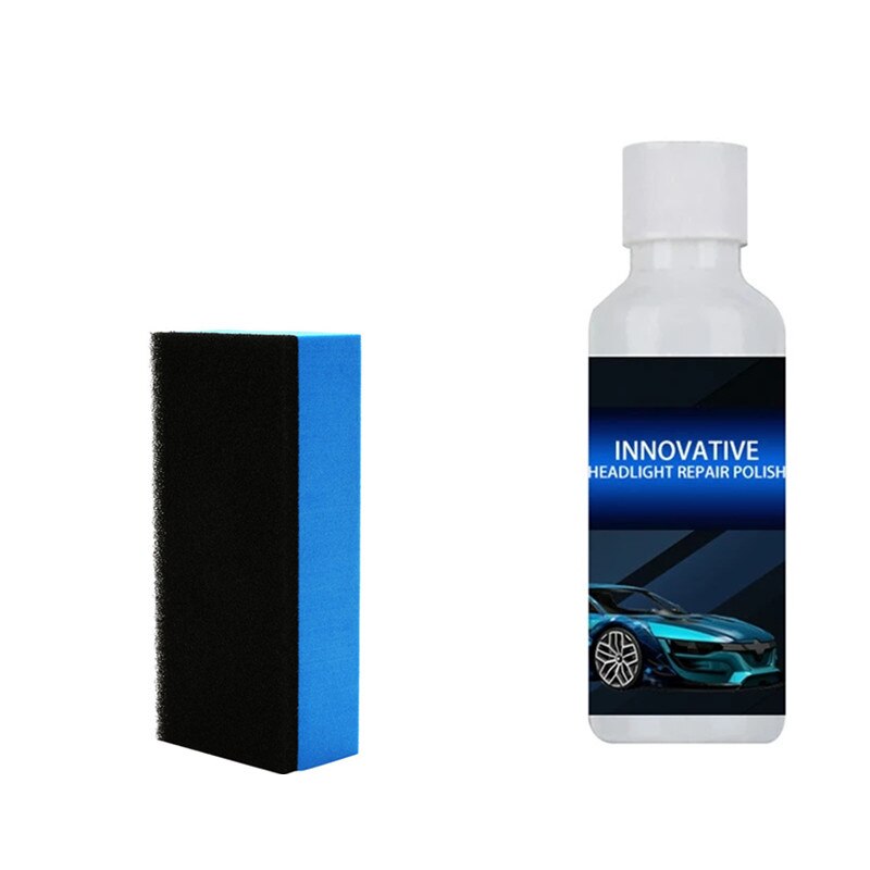 News 20ML Car Headlight Repair Coating Solution Repair Kit Oxidation Rearview Coating Headlight Polishing Anti-scratch Liquid: 20ml and Sponge