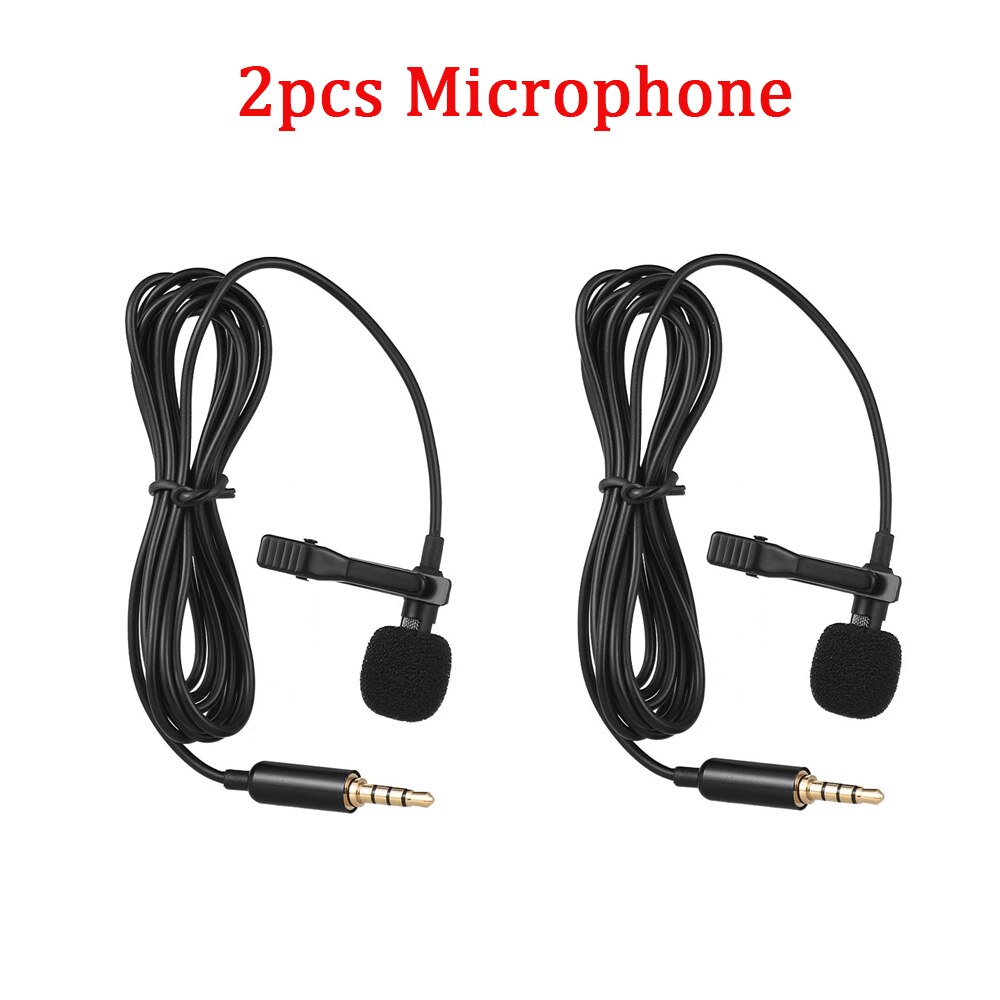 Andoer EY-510A Mini Tragbare Clip-auf Revers Lavalier Kondensator Mic verdrahtet Mikrofon für iPhone iPad Android Telefon DSLR Kamera: 2Stck