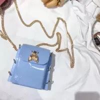 spring and summer mini bee bag shoulder messenger jelly bag live bag: Blue