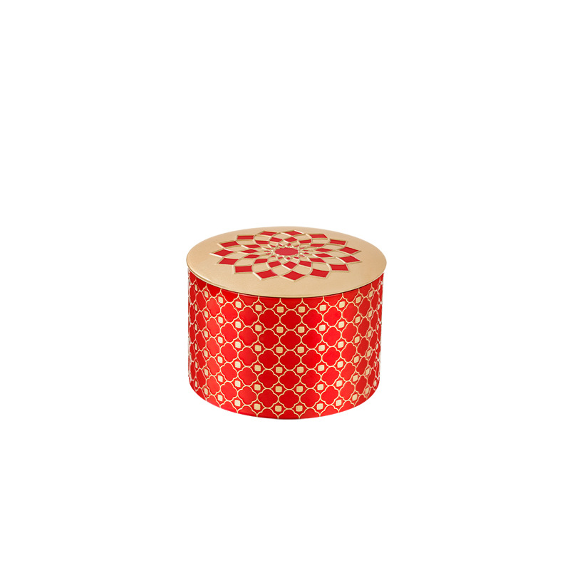 Caja de hojalata para aromaterapia, lata pequeña portátil Universal para aromaterapia, vela de té, flor, joyería de dulces de boda, lata vacía sellada: Small-Red