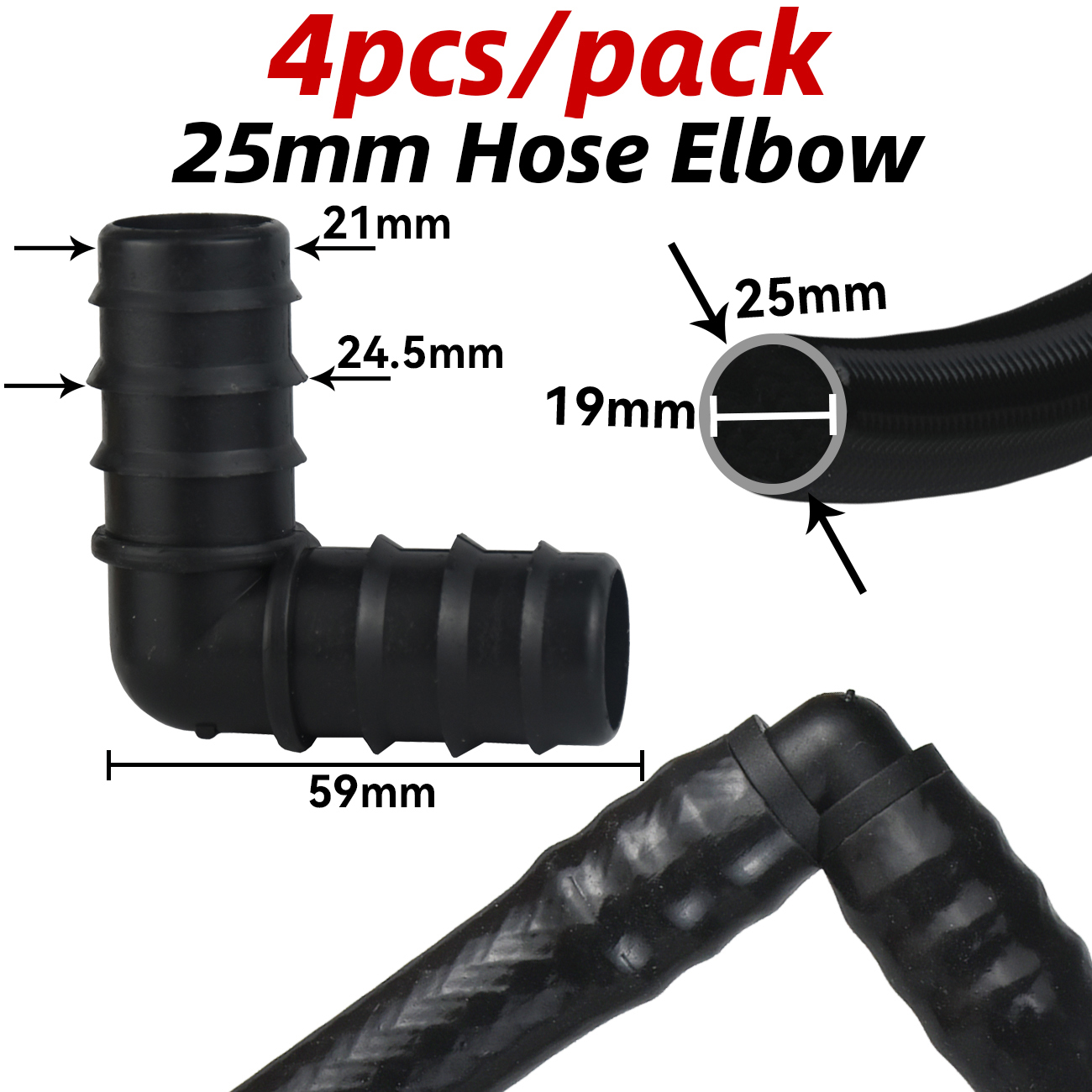 Barb Adapter Tee Elbow 16mm 20mm 25mm PE Hose To 1/2" 3/4" Male Female Thread Connector Garden Drip Irrigation Watering System: Dark Khaki