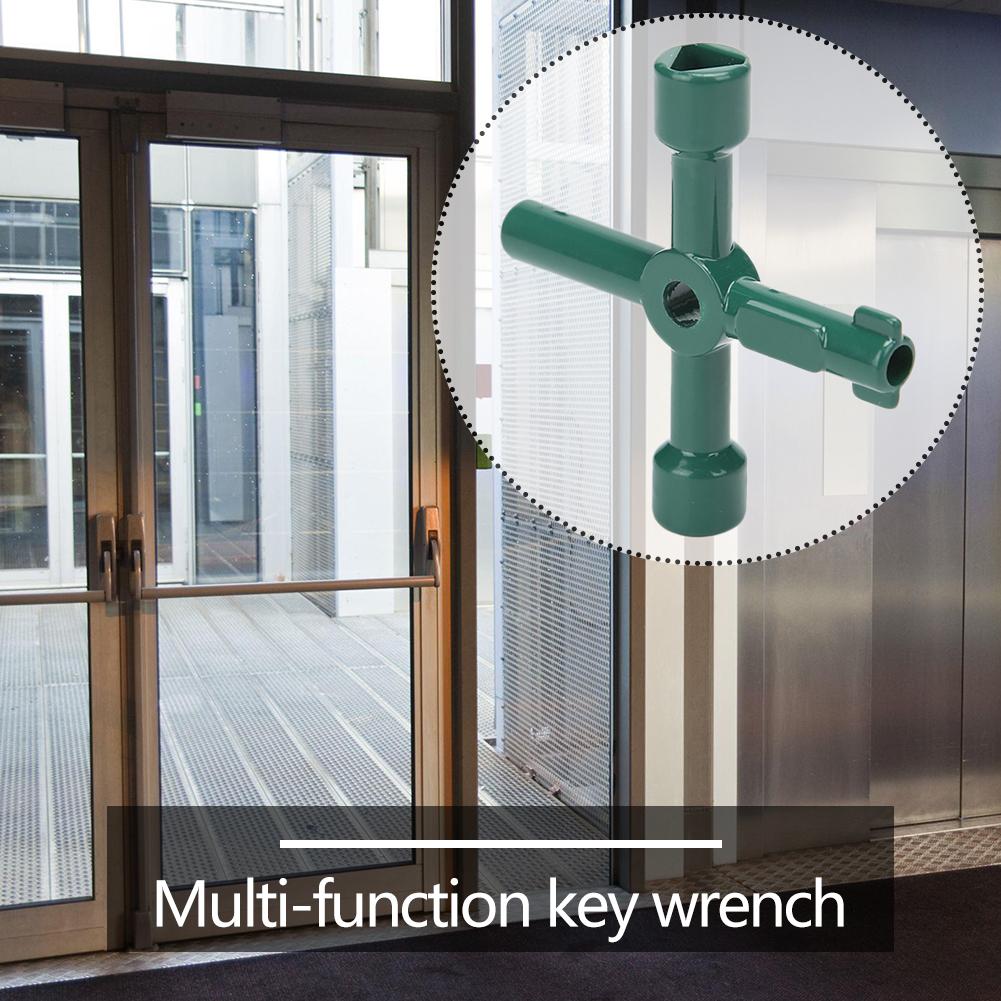 Multi-function 4 In 1 Universal Cross Key Triangle Square Key for Train Electrical Elevator Cabinet Valve Wrench Plumber Key
