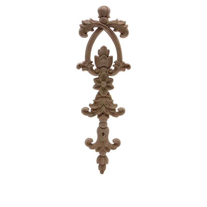 Apliques de madera Calcomanía para madera artesanía de madera tallada decoración Ornamental largo grande de goma muebles de madera ventana puertas de armario de esquina
