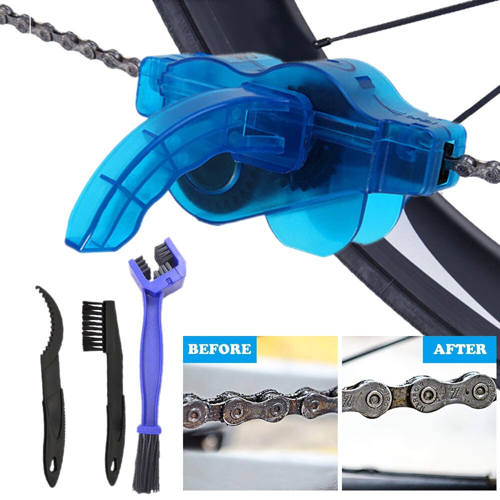 Portable Bicycle Chain Cleaner Cycling Cleaning Brushes MTB Road Bike Scrubber Quick Washing Kit Machine Set Maintenance Tools