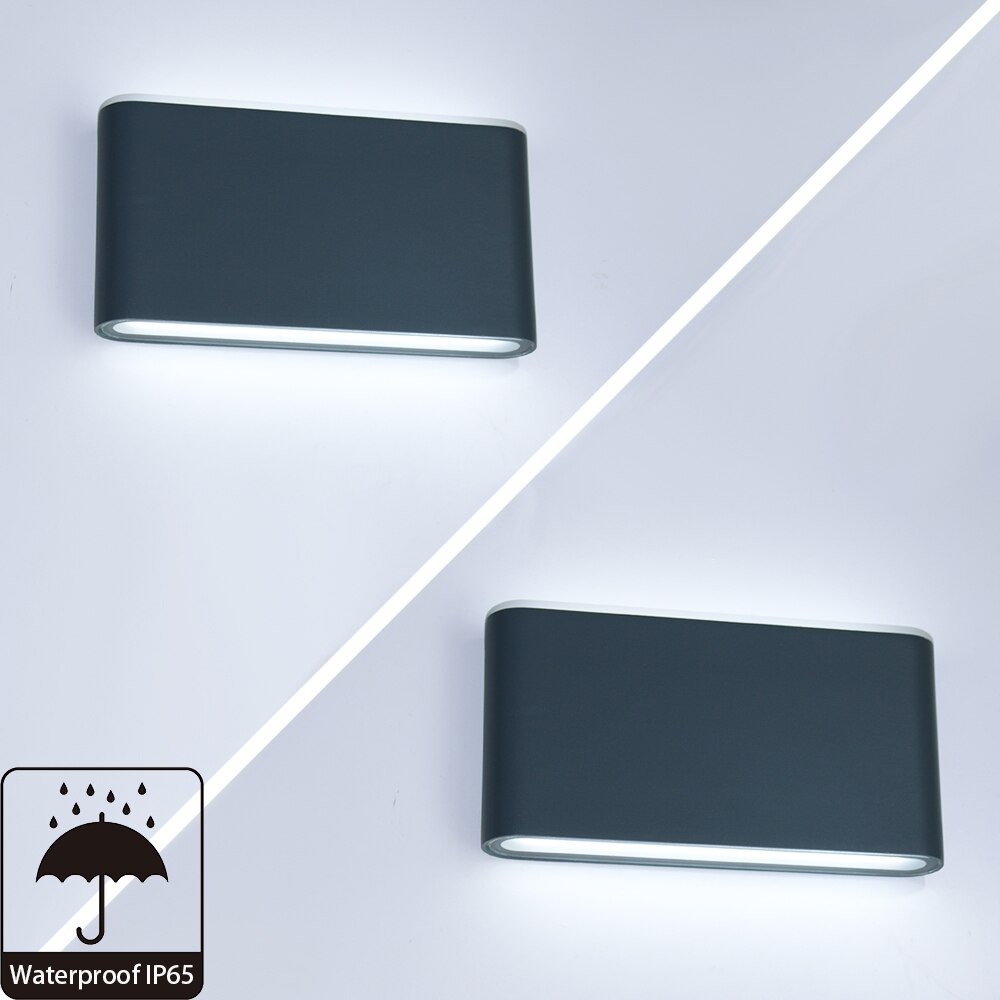 Applique Murale LED Imperméable en Aluminium, Éclairage d'Extérieur, Idéal pour un Jardin, un Couloir ou une Véranda, 6/12W