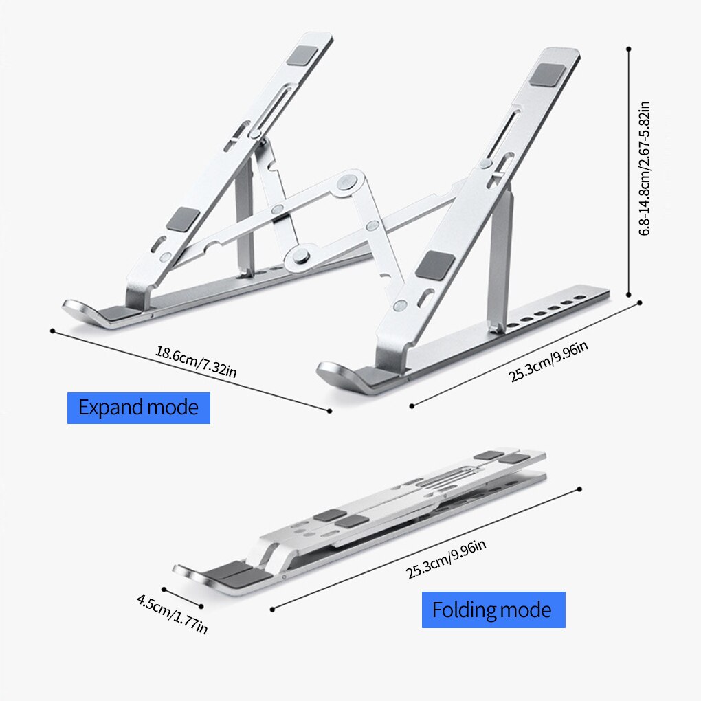 Folding Laptop Holder 7 Levels Adjustable Portable Tablet Notebook Bracket Aluminum Alloy Stand For Macbook Pro Air Thinkbook 14: Default Title