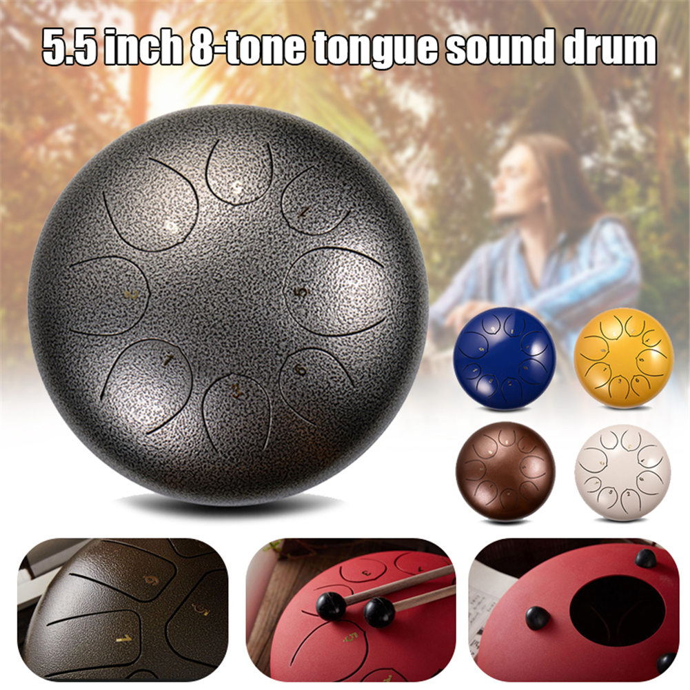 5,5 zoll Stahl Zunge Lotus Trommel 8-Tonne Handpan Tankdrum Instrument EDF88