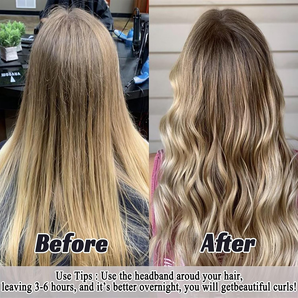 Heatless Curling Rod Headband For Long Hair Overnight Curlers to Sleep In 61" Hair Rollers Soft Cotton Velour Hair Rollers