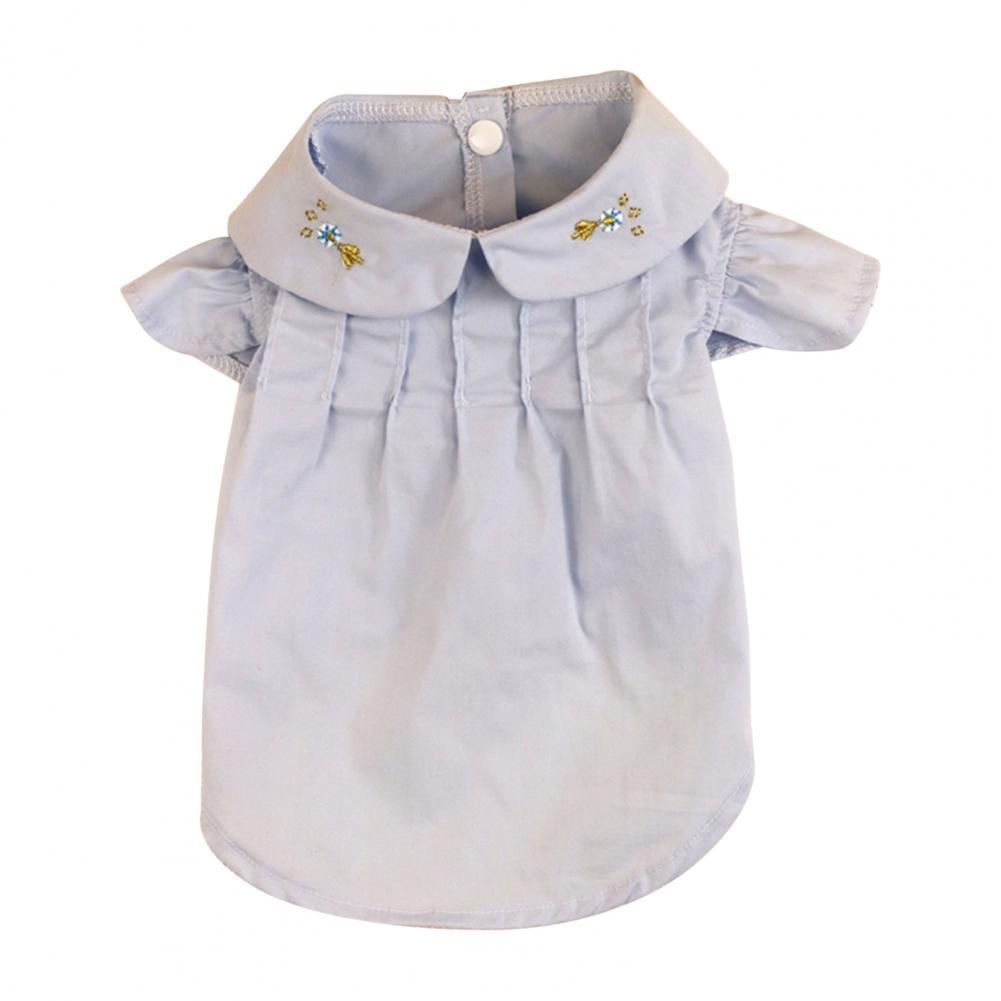 Camisa para mascotas, ropa duradera de Color sólido, ajustada: Azul / L