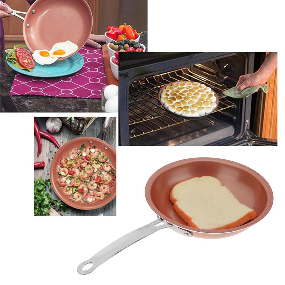 4 Gat Omelet Pan Voor Eieren Ham Temperatuur Instructie Koekenpannen Non-stick Geen Olie-Rook Ontbijt Bacon pan Keuken Kookgerei: C