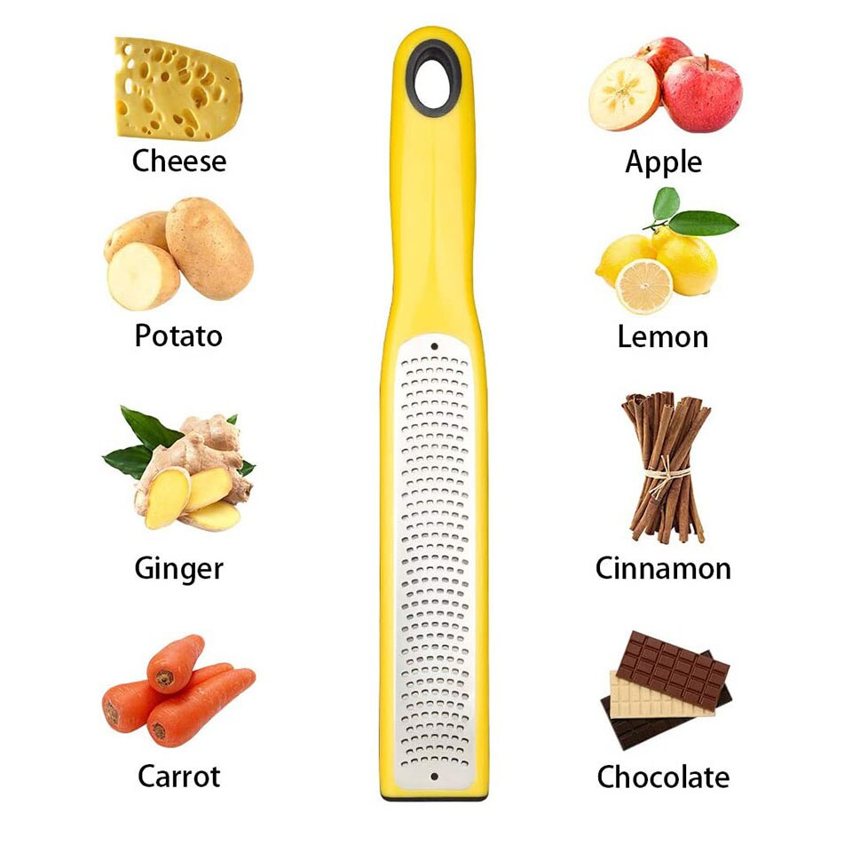 Rustfrit stål citron zester rivejern køkkenredskab til citrus ingefær muskatnød hvidløg chokolade frugter