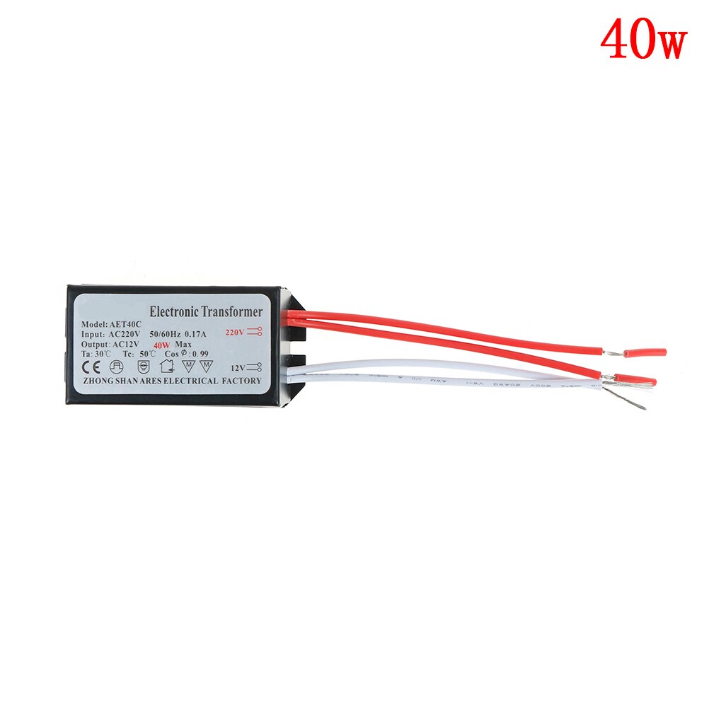 1PC AC 12V Electronic Transformer Halogen Light 20W/40W/60W/80W/105W/120W/50W: 40w