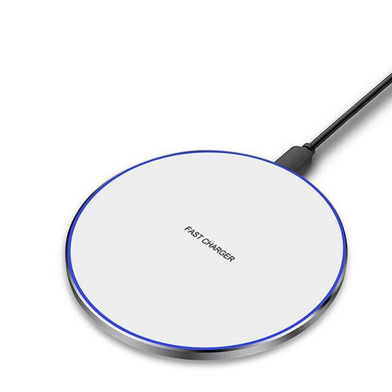 Snelle draadloze oplader voor samsung galaxy  s8 s9 s10 plus qi draadloze oplader, snellaadstation, mat pad  r29: Wit