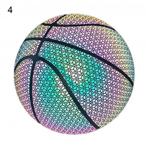 leuchtend Basketball Ball Holographische Reflektierende Beleuchtete Blitz-Ball PU Tragen-Beständig glühend Basketball Nacht Sport Spiel: 04