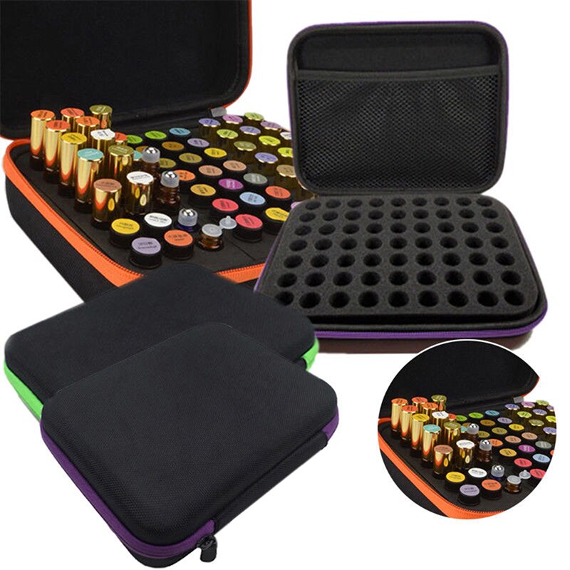 Travel 63 Bottle Essential Oil Carry Case 1-3Ml Holder Storage Aromatherapy Hand Bag