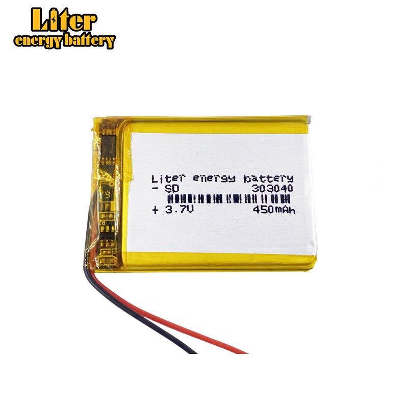 3,7 V batería de polímero de litio de 303040 de 033040 MP3 MP4 pequeño estéreo tacómetro 450MAh: 1pcs