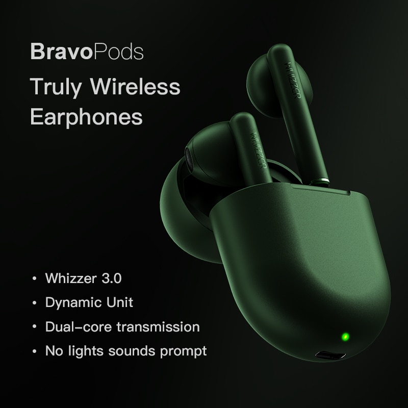 Original Whizzer B7 Bluetooth 5.0 earphoneTWS BravoPods Wireless in ear earphone Voice control Noise reduction Tap Control