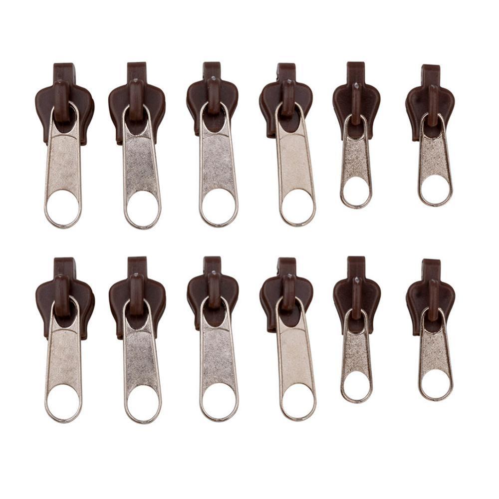 12PCS/Set Zip Sliders Universal Instant Fix Repair Replacement Teeth Zip Slider Kit Rescue C7B1: B