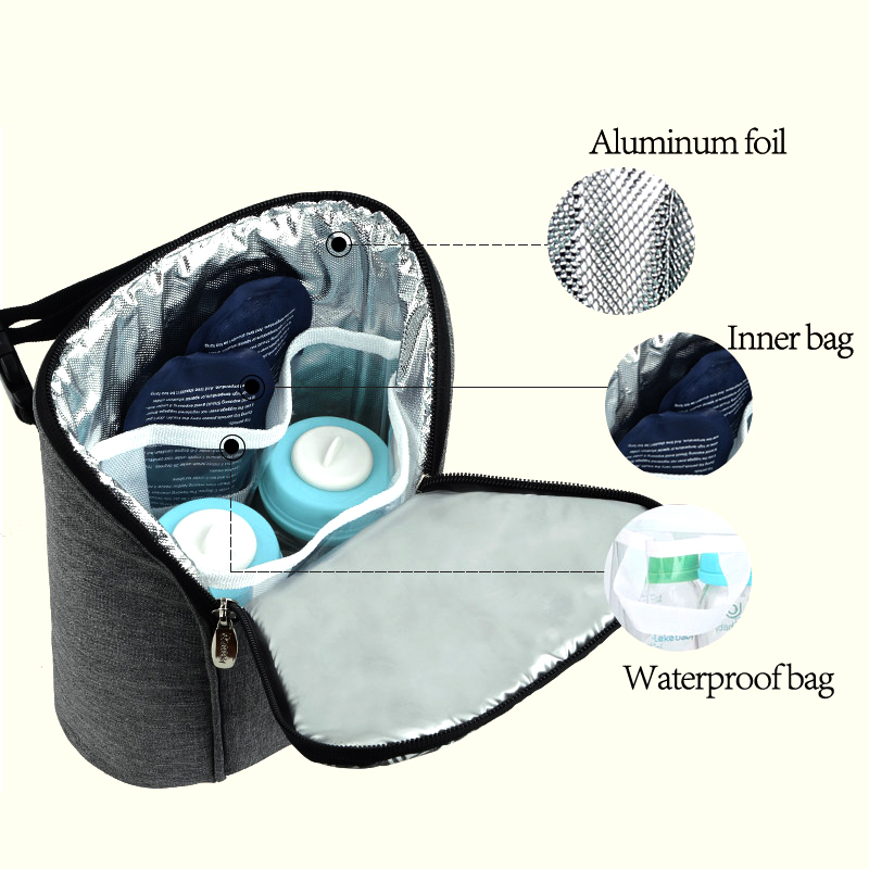 Lekebaby Baby insulation bag Maternity Handbag Feeding Bottle Food Warmer Pail Fresh-keeping Cooler Bag for baby care Mom Kids