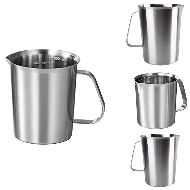 Stainless Steel Measuring Cup Mug Mixing Resin Kitchen Jug Pour Spout