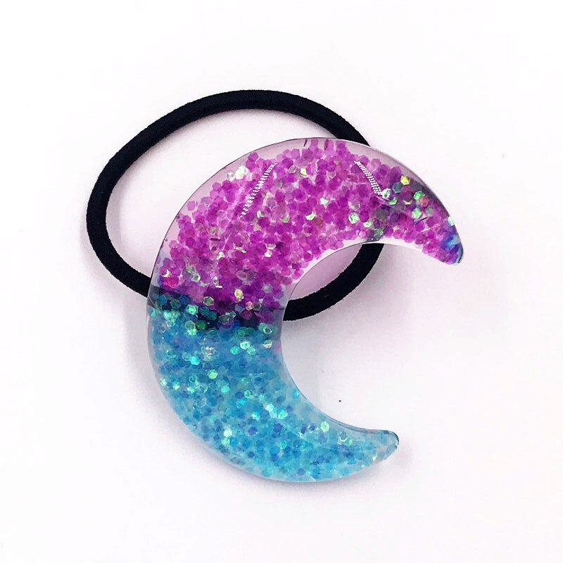 1 pièces scintillant coeur étoile de mer sirène queue bandeaux enfants élastiques bandes de cheveux enfants femmes bandes de caoutchouc filles cheveux corde