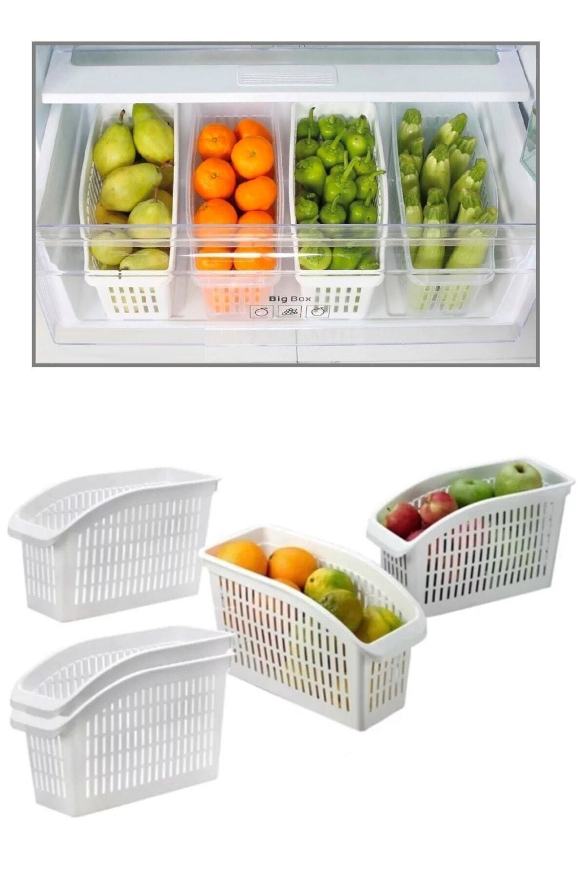 Panier de rangement pour réfrigérateur de cuisine, 5 pièces, boîte de rangement réglable, tiroir rétractable, gain de place, support coulissant pour réfrigérateur