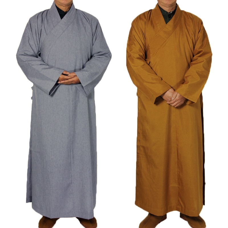 2 couleurs Shaolin Temple costume Zen bouddhiste Robe Lay moine méditation Robe bouddhisme moine vêtements ensemble formation uniforme costume