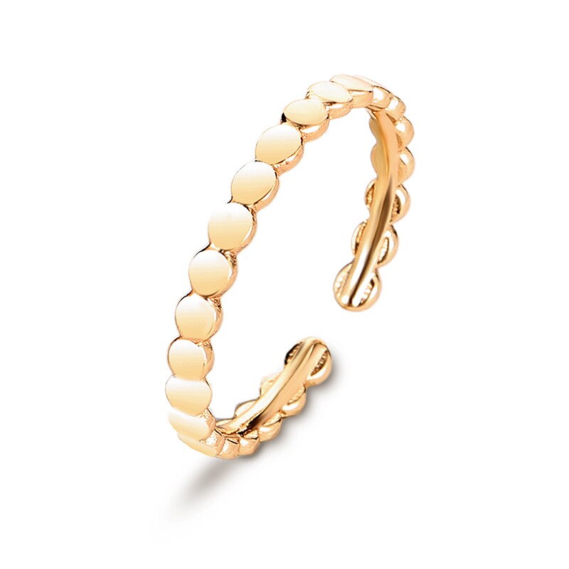 Verstelbare Goud Vrouwen Trouwring Rvs Geometrische Wave Opening Ringen Anillos Acero Inoxidable Mujer: gold