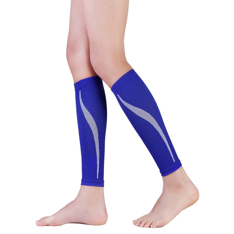 Unisex Donna Uomo Coppia Supporto Polpaccio Laureato Lunghezza Della Caviglia Supporto SocksSports Esercizio All'aperto: Blu