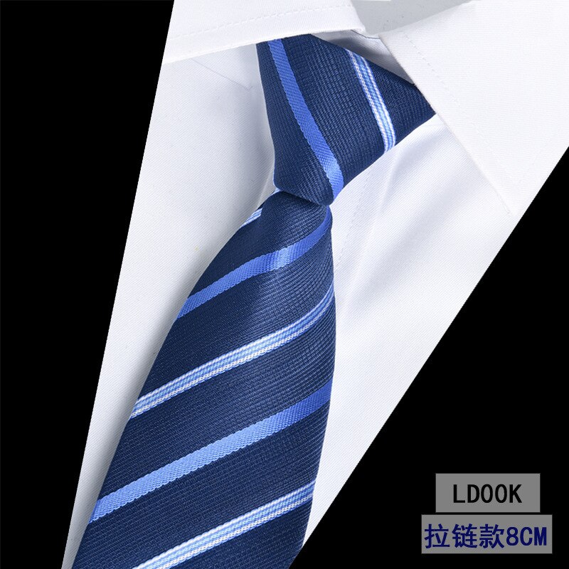 Cravatta con cerniera da uomo pigra 8CM cravatta a righe articoli tutto'ingrosso per le imprese