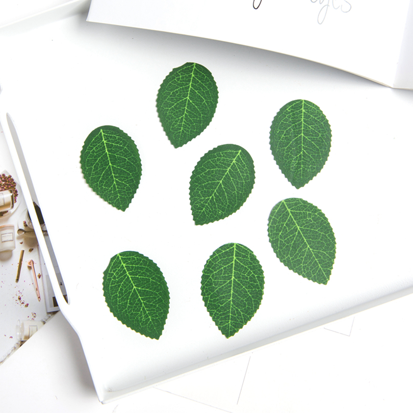 200 Uds rosas de seda hoja verde álbum de recortes de boda decoración del hogar Diy arreglo de flores hecho a mano accesorios plantas artificiales
