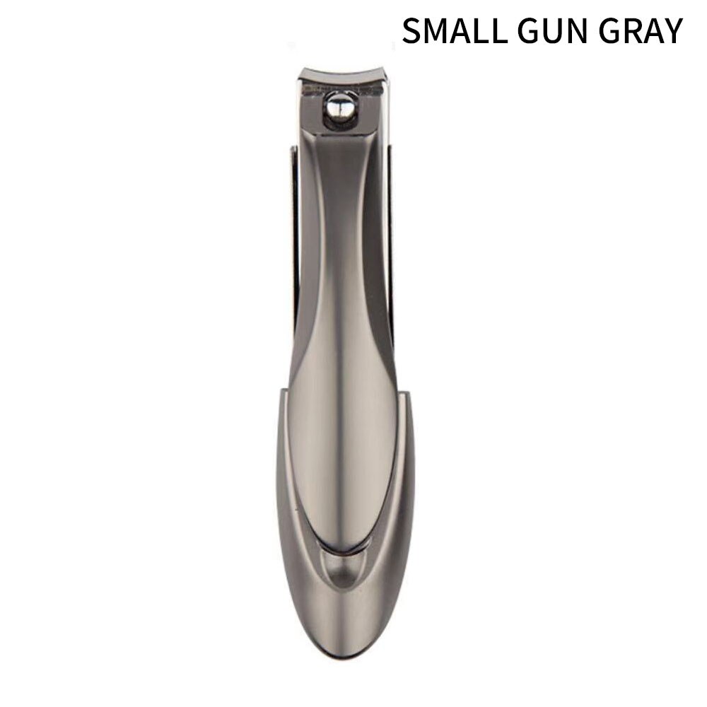 Splash-proof stainless steel nail clippers manicure tools pedicure scissors nail toenail outdoor: Small gun gray