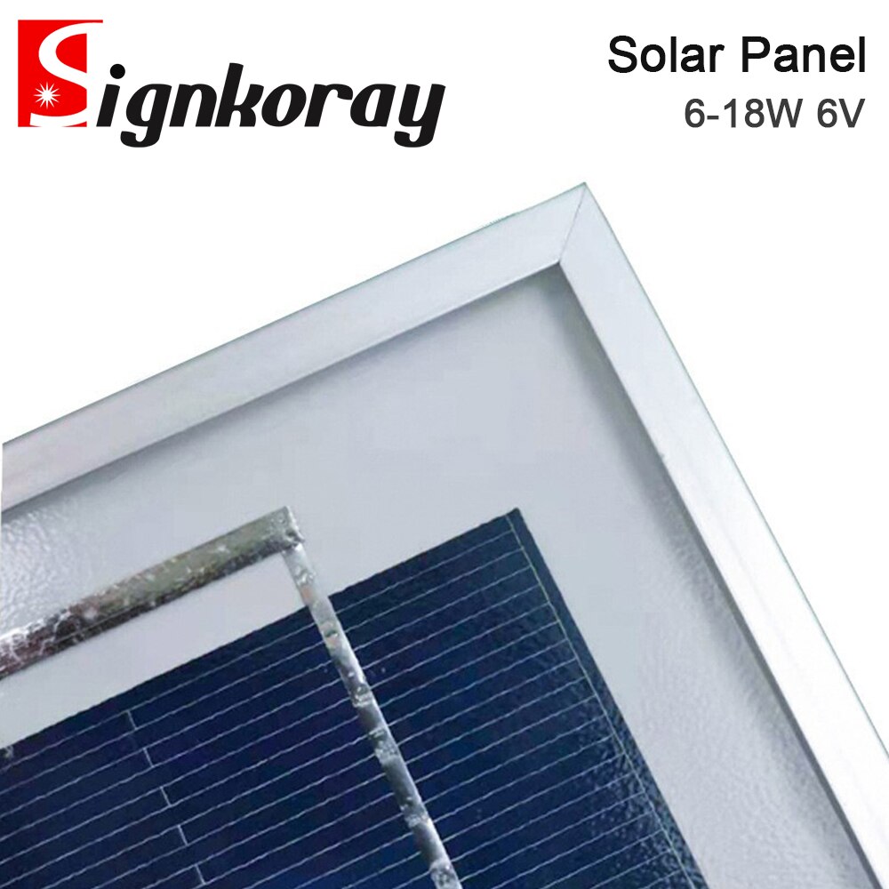 SignkoRay 6W-18W 6V Solar Panel Charge Photovoltaic Panel Components Aluminum Frame Polycrystalline Monocrystalline Silicon Cell