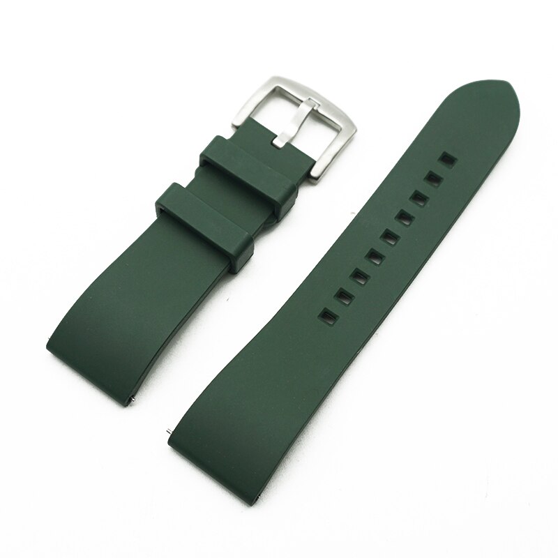 Gummi urrem 20 mm 22mm 24mm armbånd quick release bar urrem til hvert mærke ure bånd dykning vandtæt "fkm"rem: Grøn / 20mm